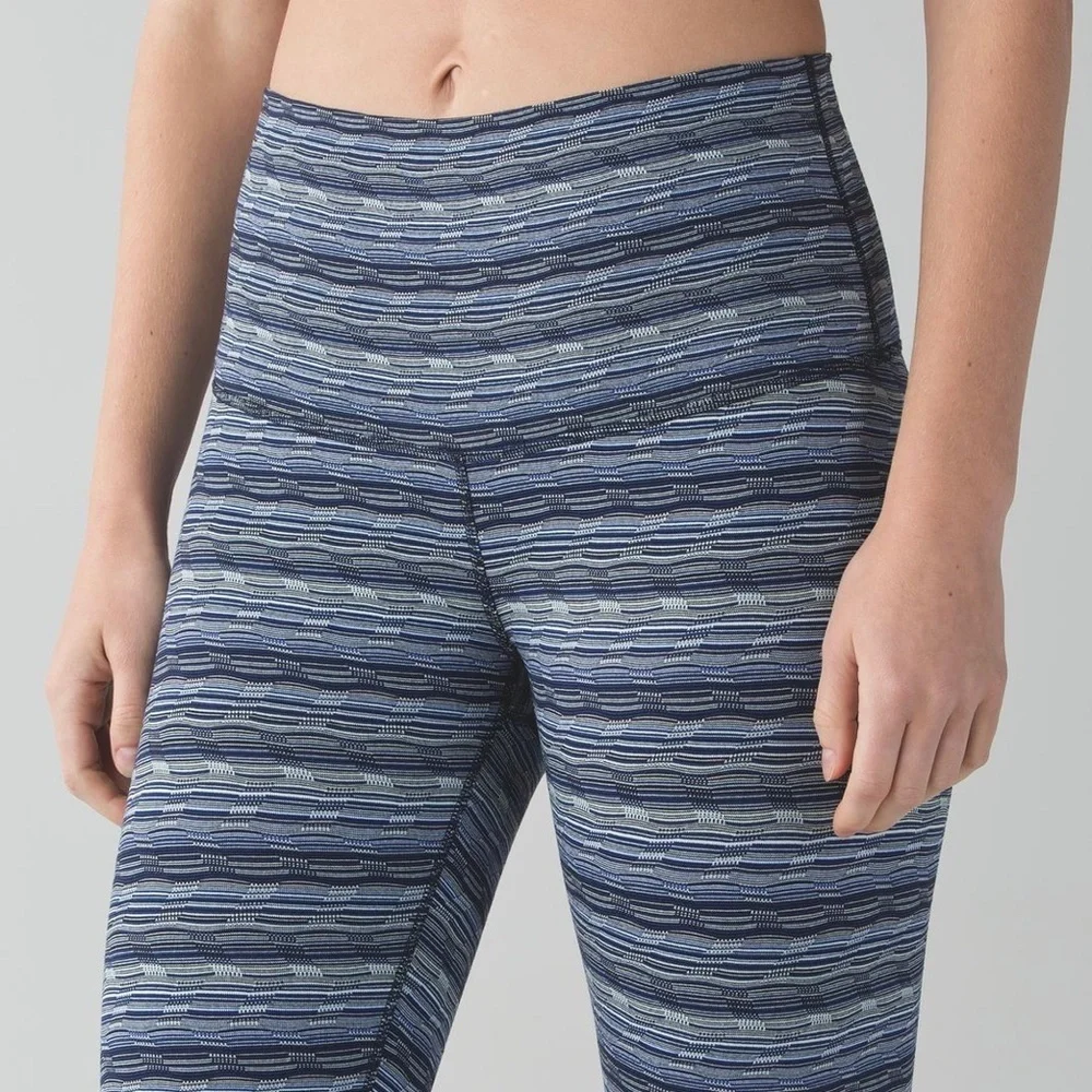 Lululemon Wunder Under Crop Tight Space Dye Blue *Hi-Rise